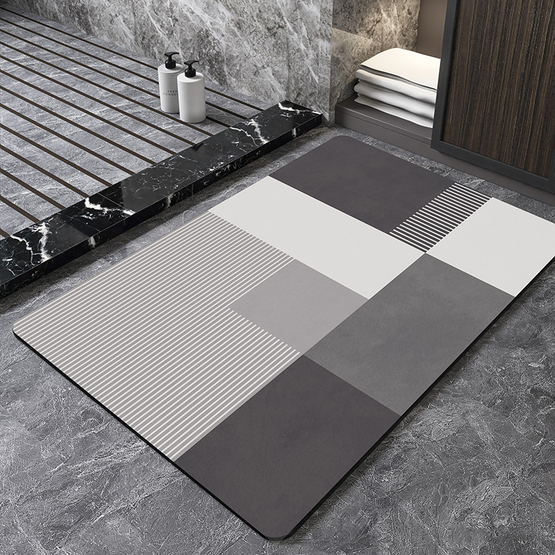 Quick Dry Diatomite Bath Mat - Скандинавский геометрический диатомитовый коврик для ванной