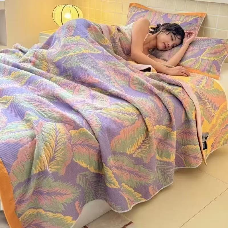 Muslin Cotton Bedspread - 6-слойное муслиновое одеяло размера Queen, легкое