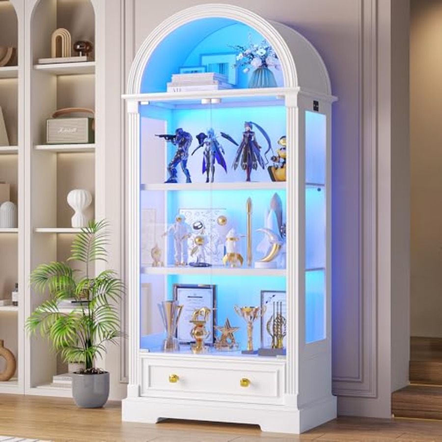Lighting - Арочный витринный шкаф для гостиной, дверцы