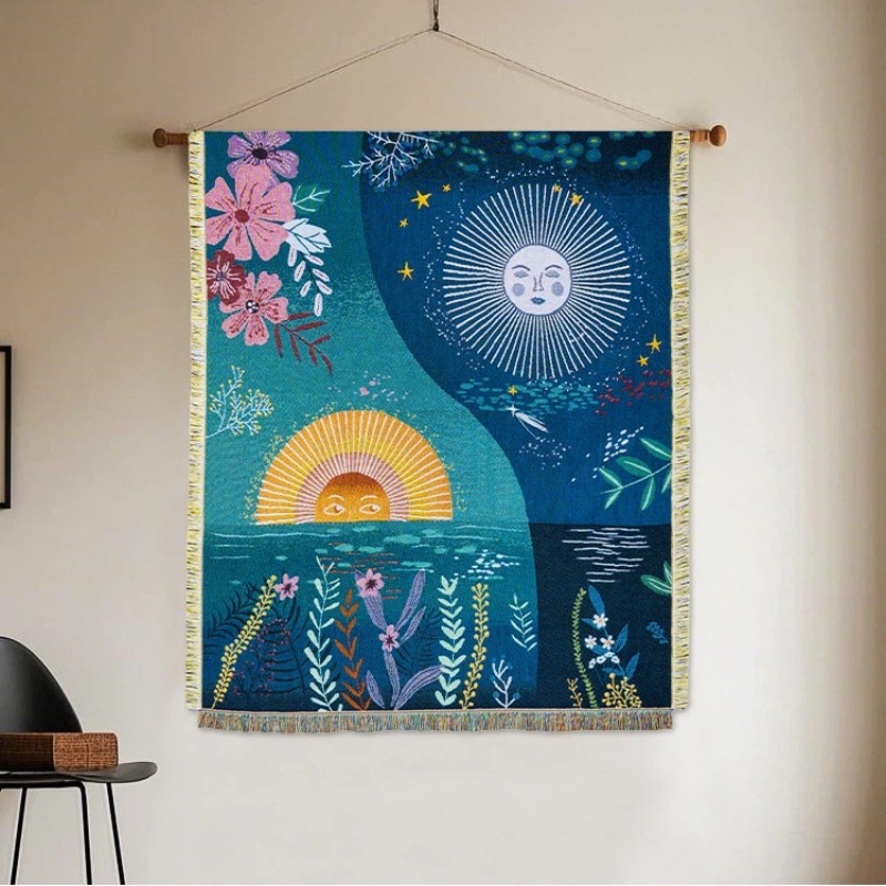 Boho Throw Blanket Fringe - Настенный гобелен в стиле бохо-шик с