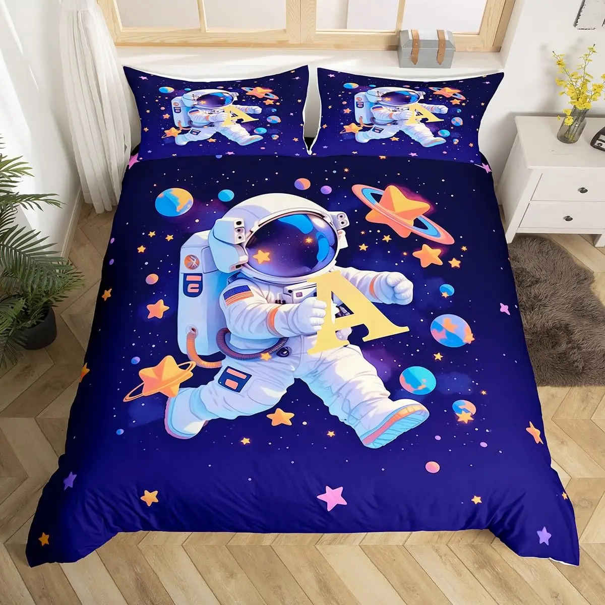 Duvet Cover Sets With Zipper - Комплект пододеяльников с изображением космонавта, декор