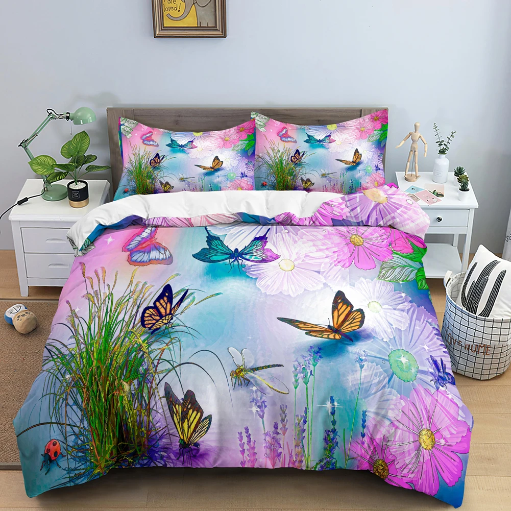 Duvet Cover Sets With Zipper - Комплект постельного белья с бабочкой, 3D