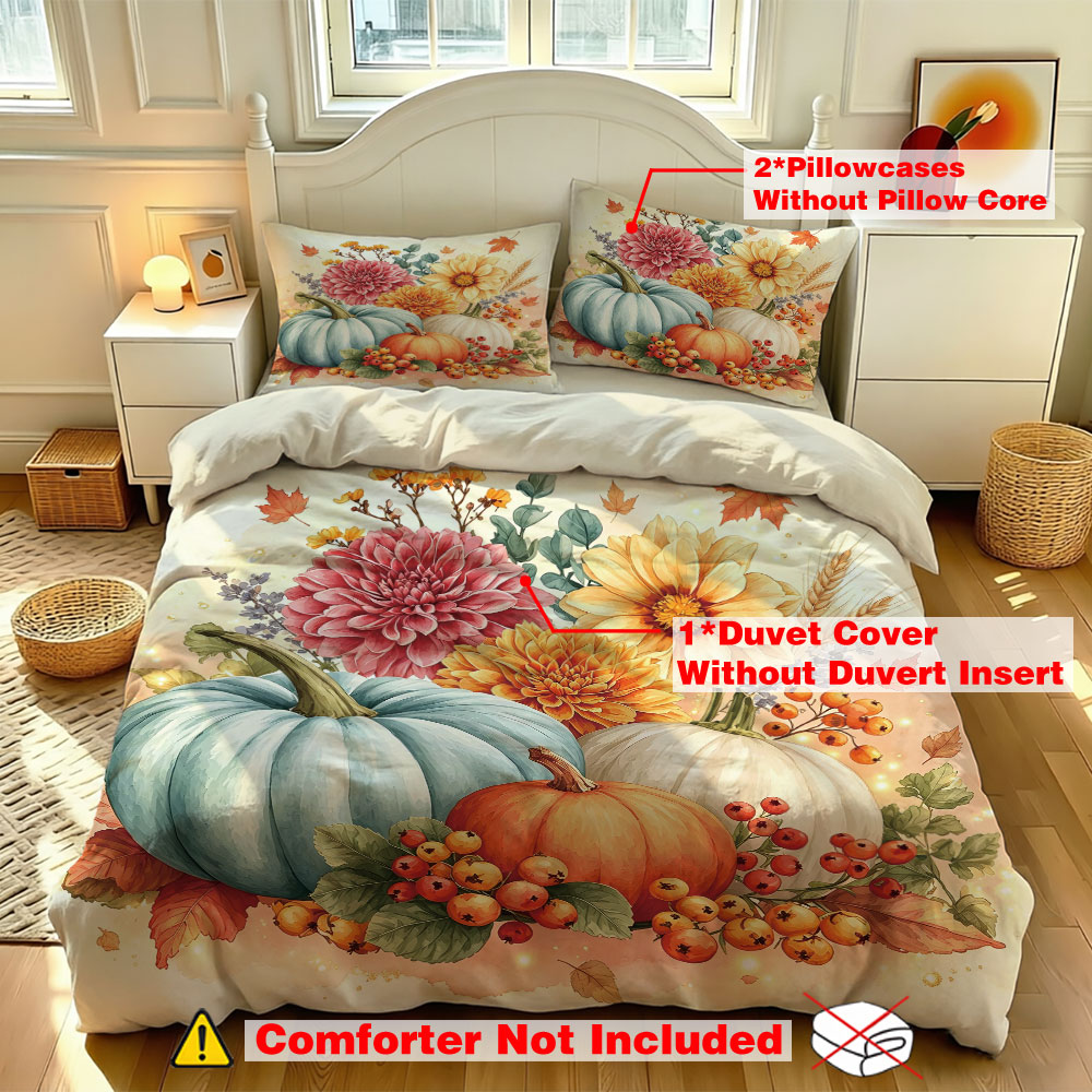 Aesthetic Floral Duvet Cover - Комплект постельного белья из 3 предметов: