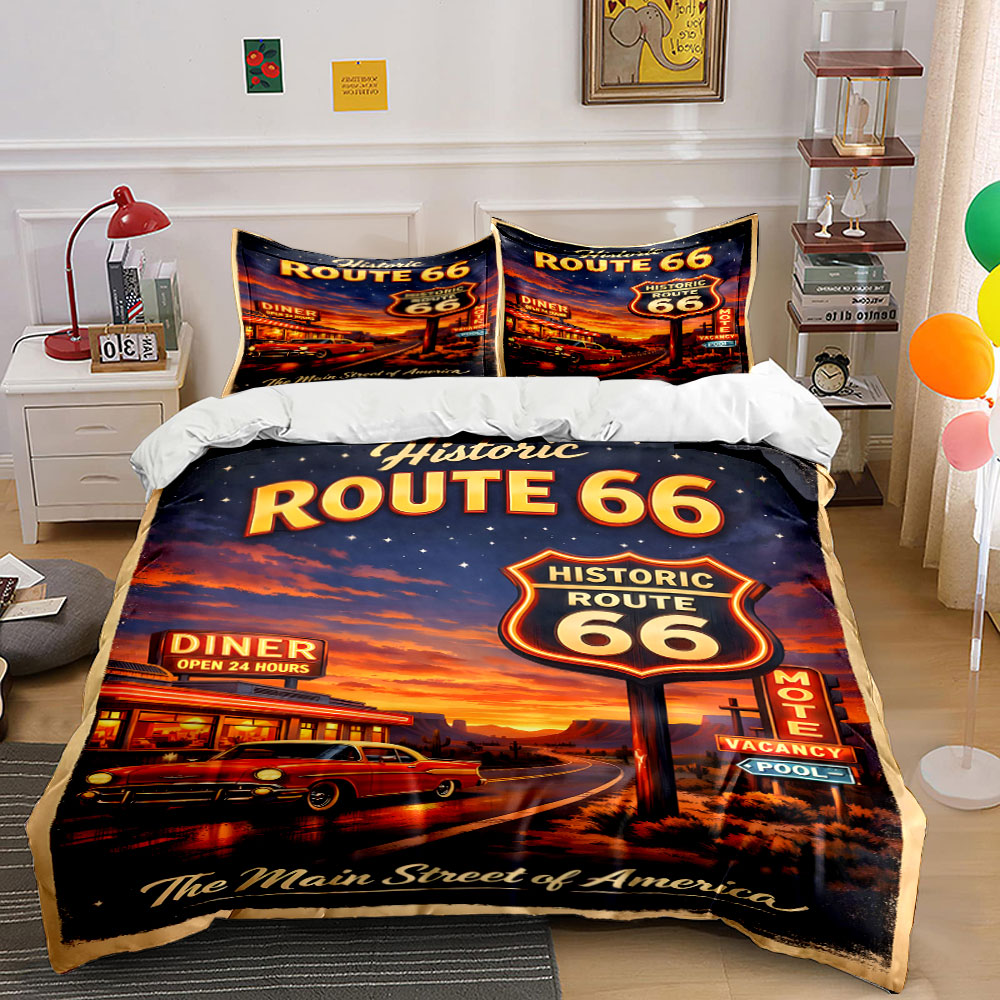 Duvet Cover Sets With Zipper - Набор постельного белья с ностальгическим узором