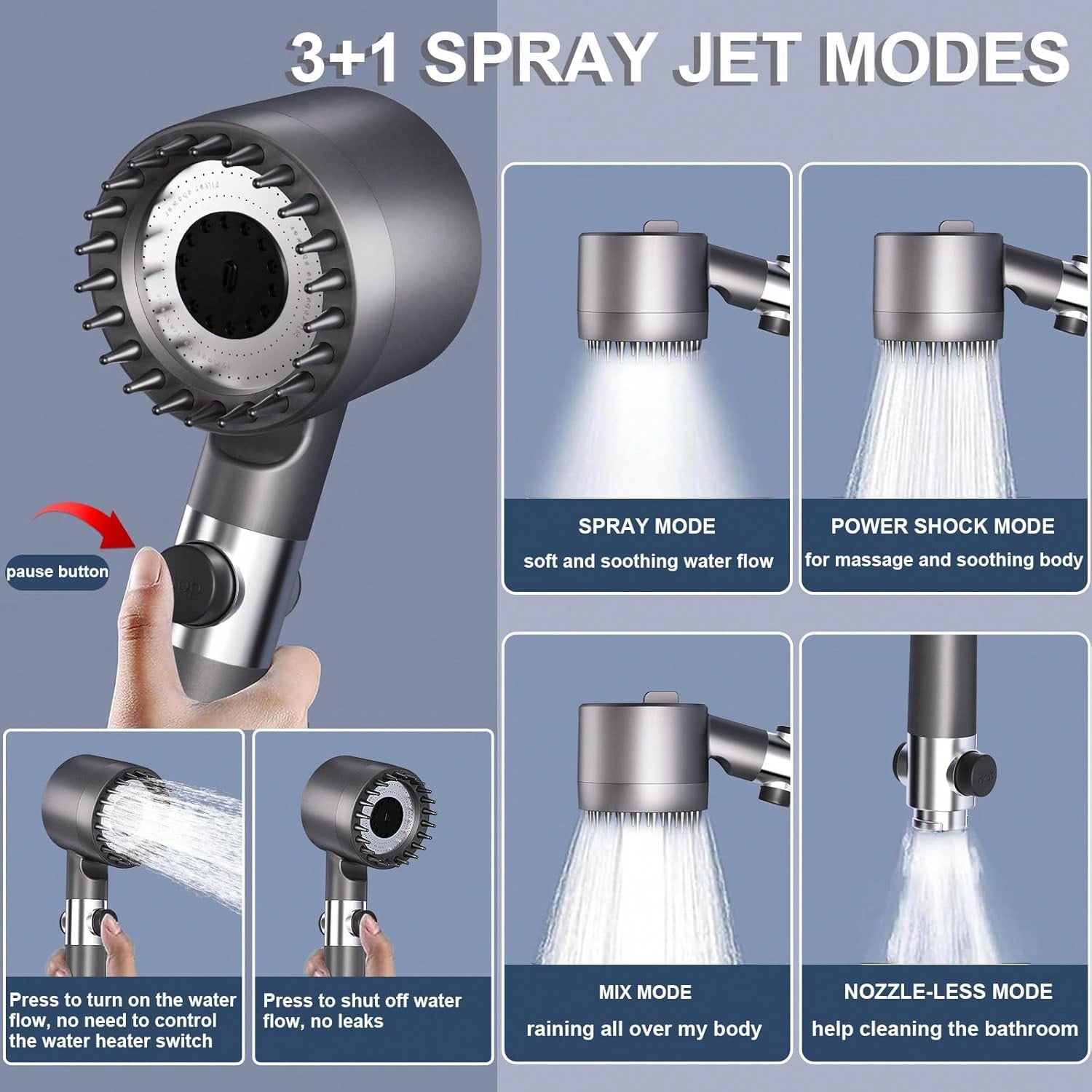 Ручной душ высокого давления с – обзор и цена High Pressure Shower Head Handheld