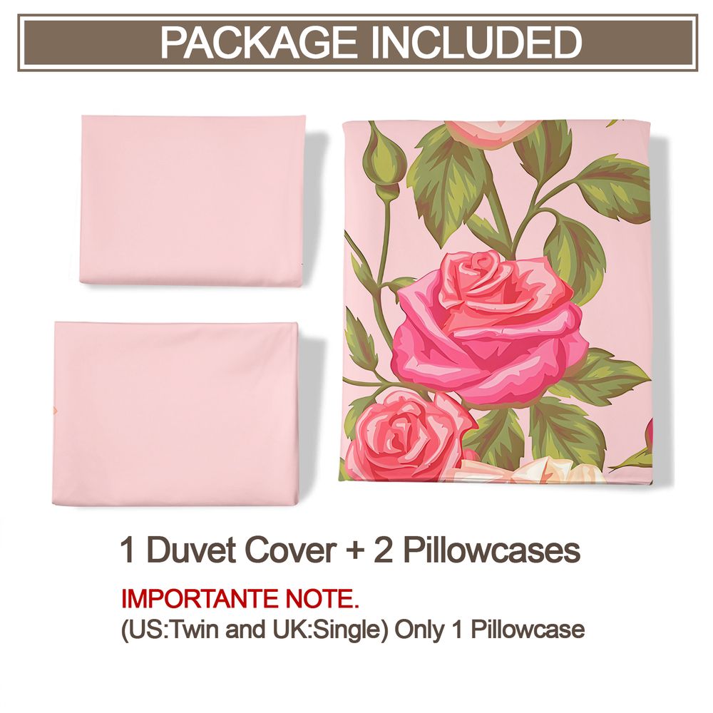 Нежно-розовый комплект постель – обзор и цена Aesthetic Floral Duvet Cover