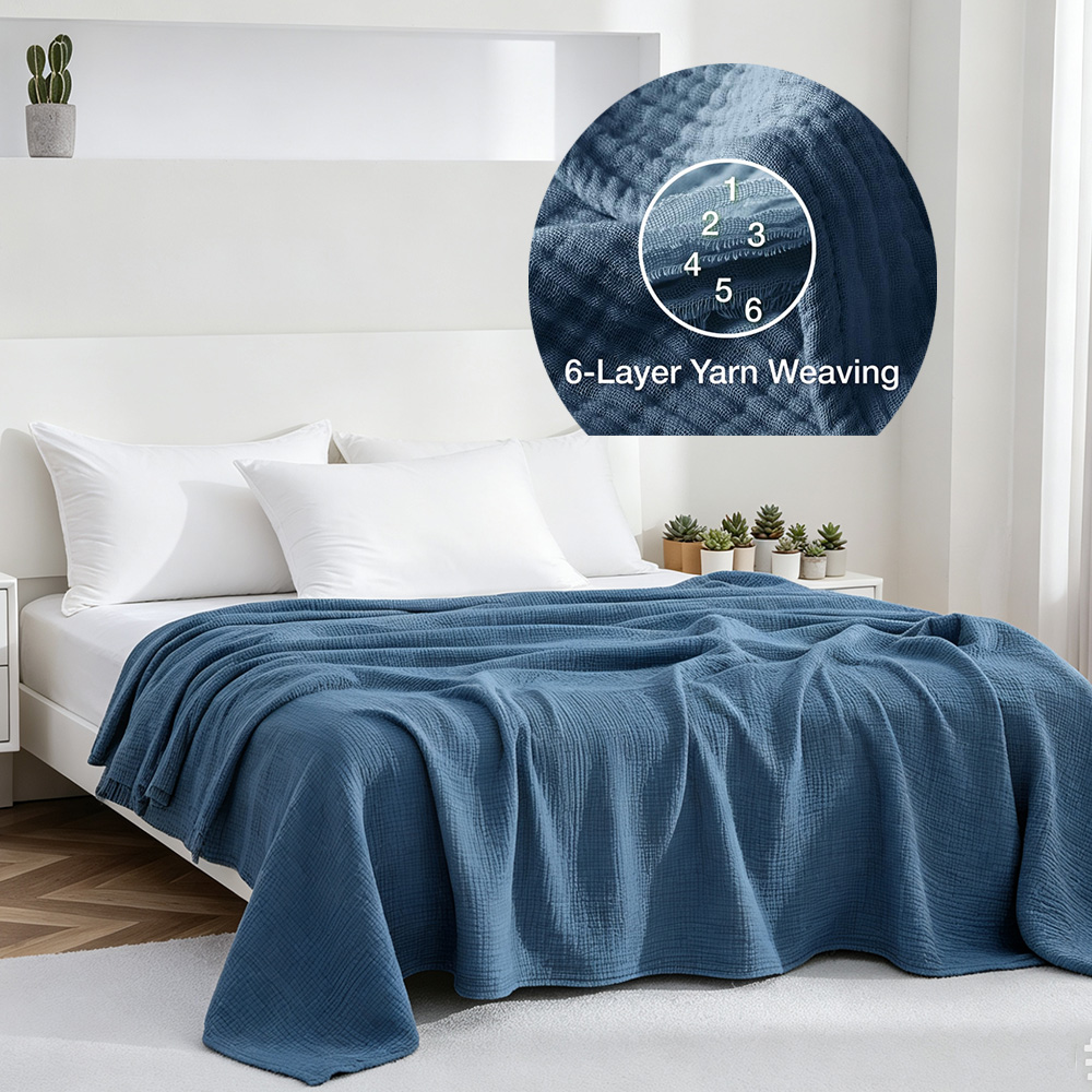 Шестислойные хлопковые муслино – обзор и цена Muslin Cotton Bedspread