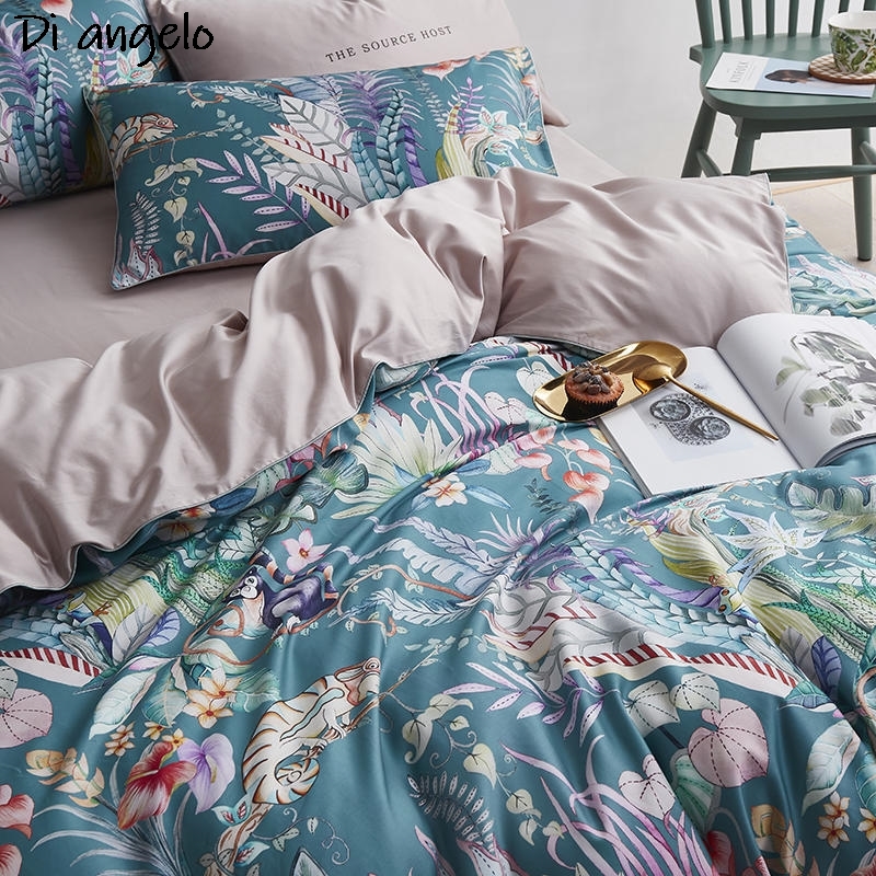 600TC 4 шт. египетский хлопок  – обзор и цена Aesthetic Floral Duvet Cover