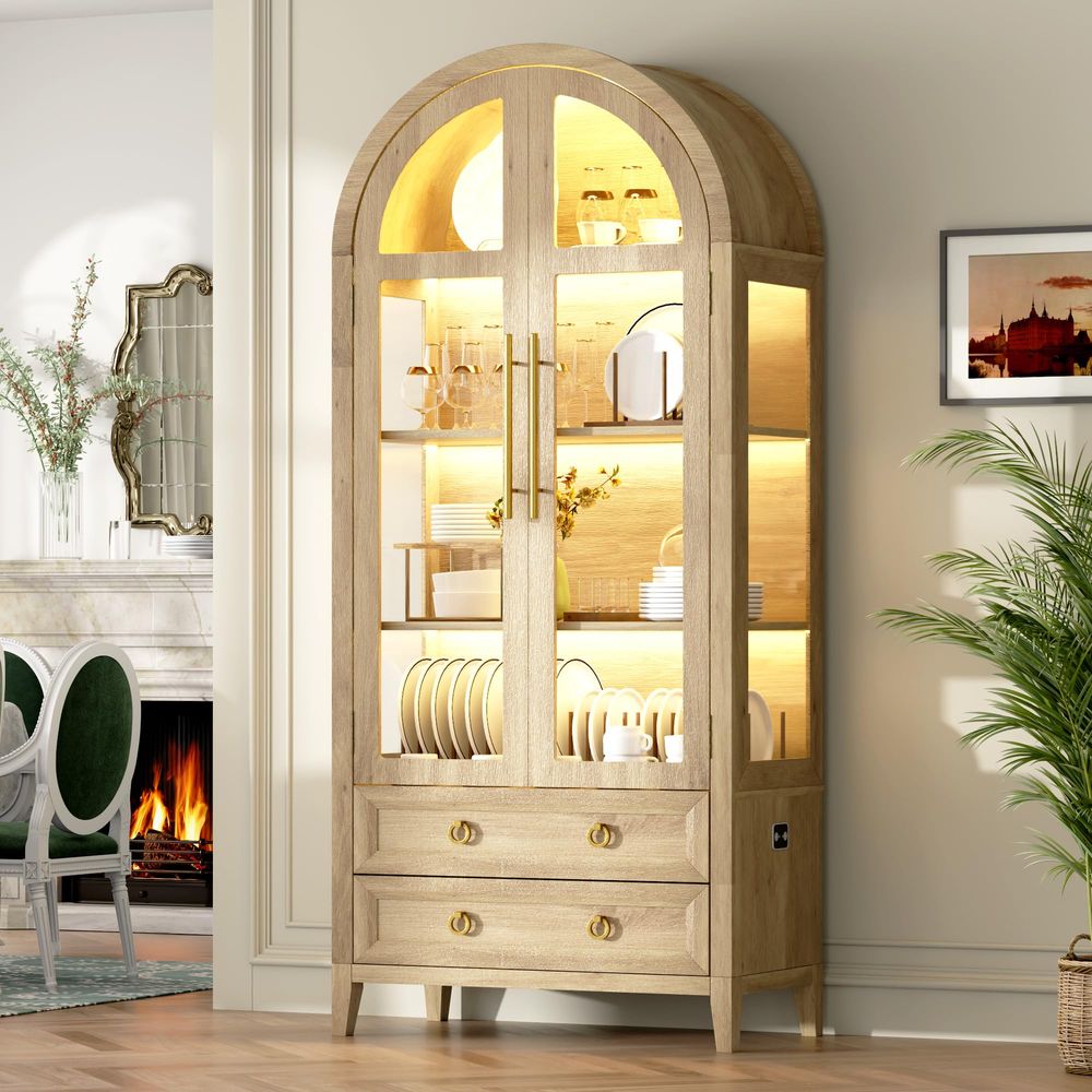 Витрина-шкаф 71 Arched Curio с – обзор и цена Lighting