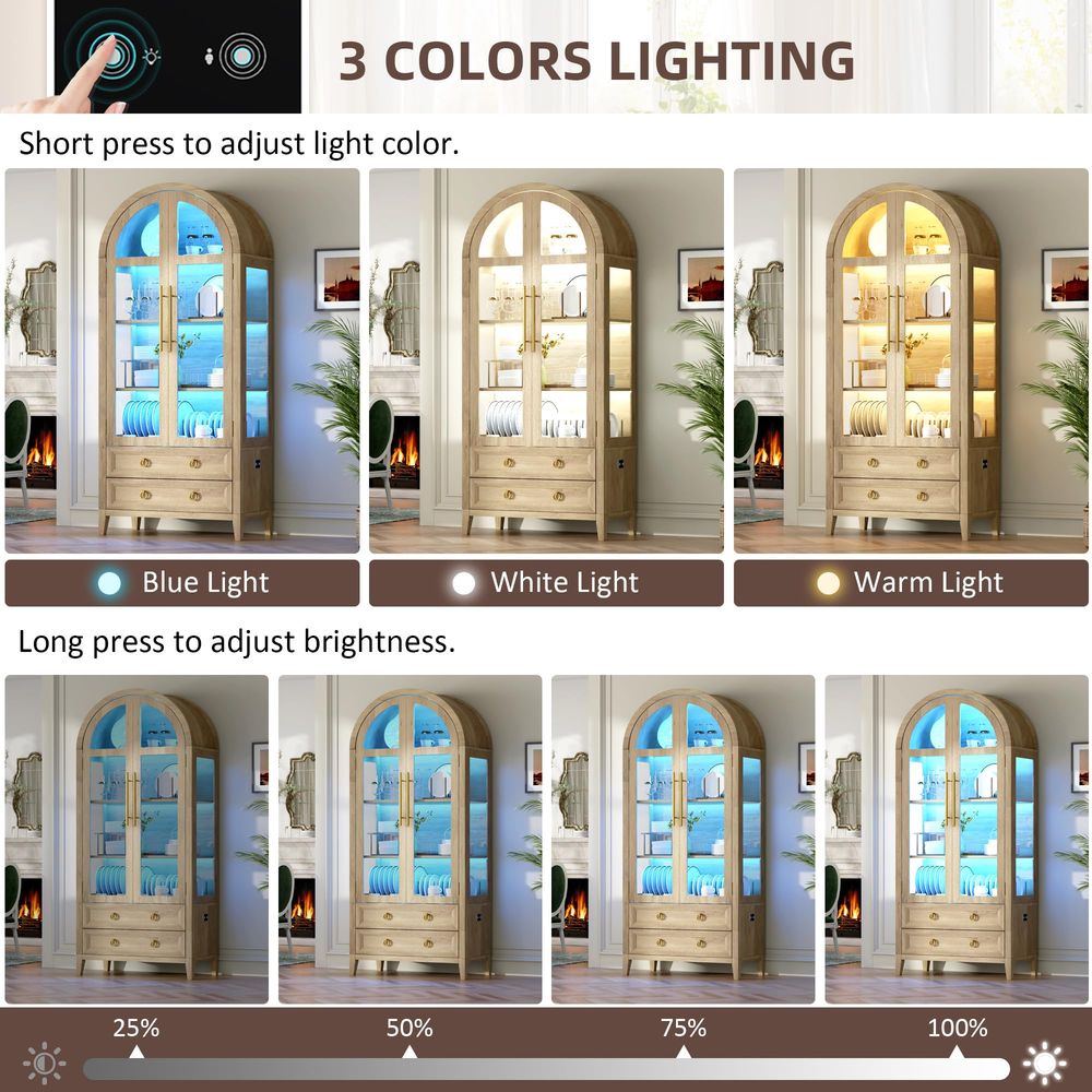 Витрина-шкаф 71 Arched Curio с – обзор и цена Lighting