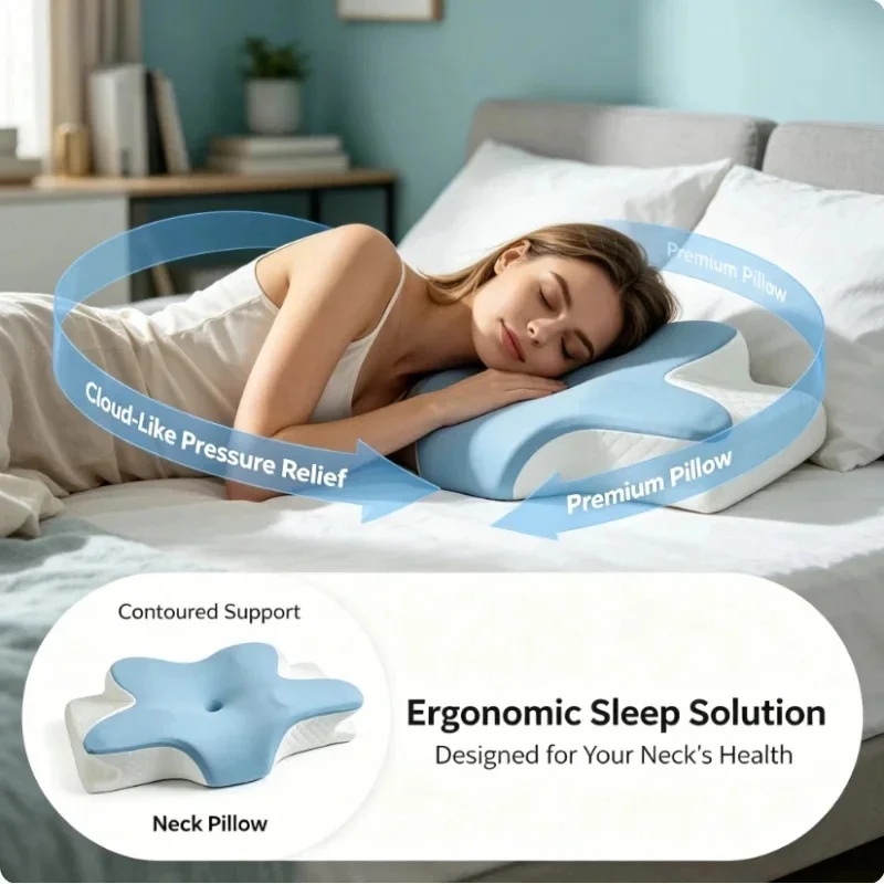 Дышащая охлаждающая ортопедиче – обзор и цена Memory Foam Orthopedic Pillow Neck Pain
